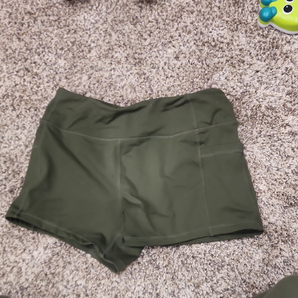 Born Primitive Army Green Athletic Shorts